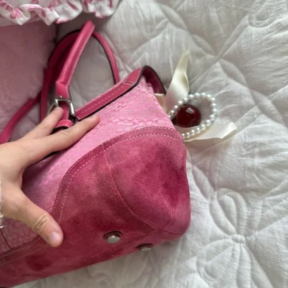 π Y2K Coach Barbie Pink Monogram Satchel Bag π