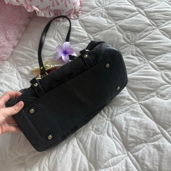 π€ Y2K Black Coach Signature Monogram Mini Tote Bag/Purse π€