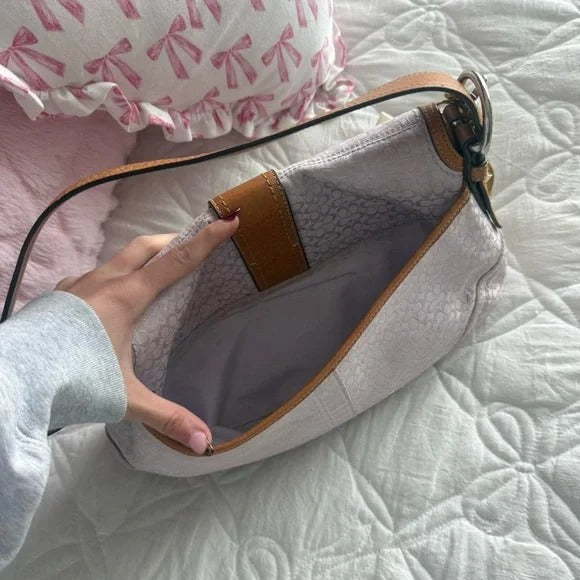 π Y2K Coach Lilac Monogram Large Soho Bag π