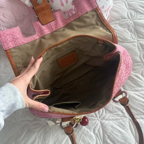 π Y2K Pink Coach Monogram Satchel Bag π