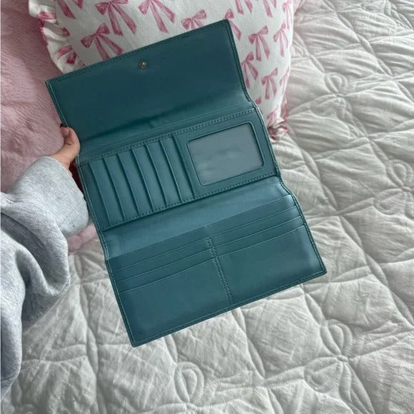 💙 Y2K Coach Blue Large Monogram Tote Bag + Matching Wallet 💙