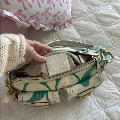 💚 Y2K Coach Legacy Mandy Green Signature Shoulder Bag (Special Edition) 💚