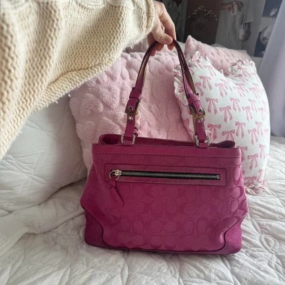 💖 Y2K Coach Hot Pink Hamptons Tote Bag/Purse 💖