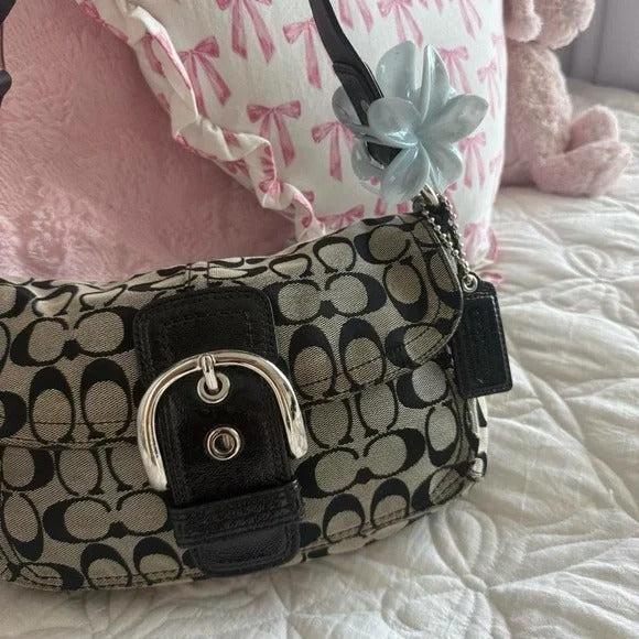 🖤Y2K Coach Grey &amp; Black Soho Monogram Purse/Bag🖤