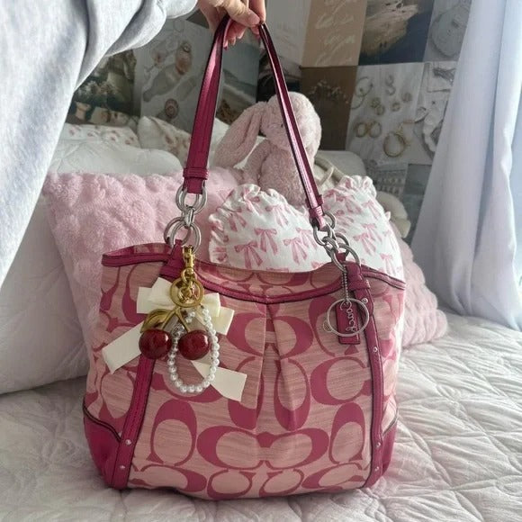 💖 Y2K Coach Barbie Pink Monogram Tote Bag 💖