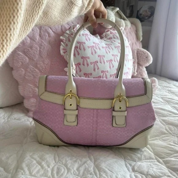 💖 Y2K Pink Coach Signature Soho Satchel Bag w/ Gold Hardware 💖