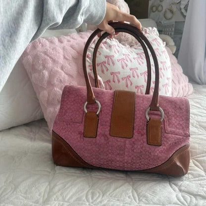 💖 Y2K Pink Coach Monogram Satchel Bag 💖