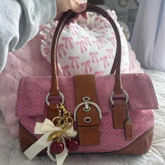 💖 Y2K Pink Coach Monogram Satchel Bag 💖