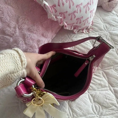 💖 Y2K Rare Barbie Pink Coach Hampton Clip Shoulder Bag 💖