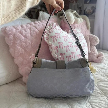 💜 Y2K Coach Lavender Purple Soho Signature “C” Monogram Large Purse/Shoulder Bag 💜