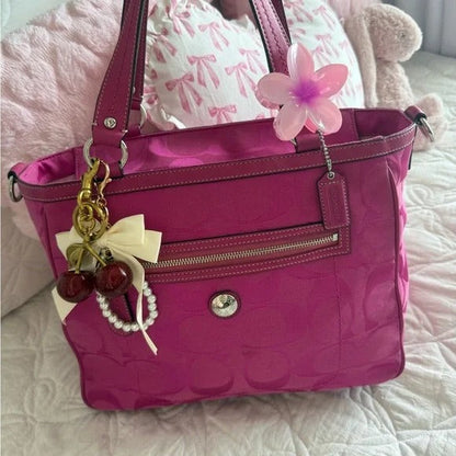 💖 Y2K Coach Hot Pink Monogram Tote Bag 💖