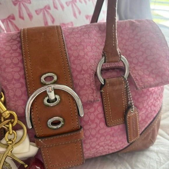 💖 Y2K Pink Coach Monogram Satchel Bag 💖