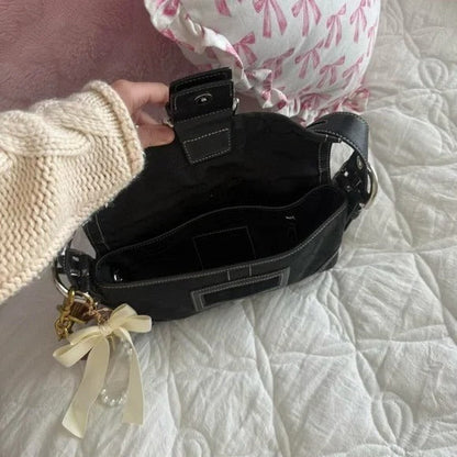 🖤Y2K Coach Black Signature Mini Soho Flap Shoulder Bag/Purse🖤