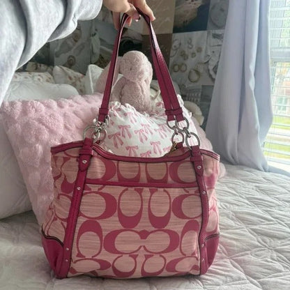 💖 Y2K Coach Barbie Pink Monogram Tote Bag 💖