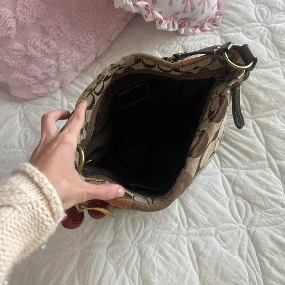 🐆 Y2K Coach Brown Cheetah/Leopard Print Patchwork Carly Bag + Matching Wallet 🐆