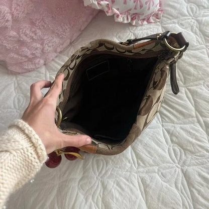 🐆 Y2K Coach Brown Cheetah/Leopard Print Patchwork Carly Bag + Matching Wallet 🐆