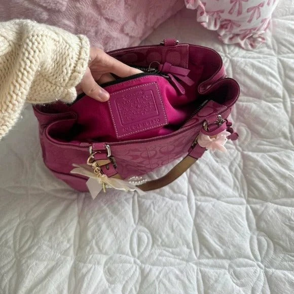 💖 Y2K Coach Hot Pink Hamptons Tote Bag/Purse 💖