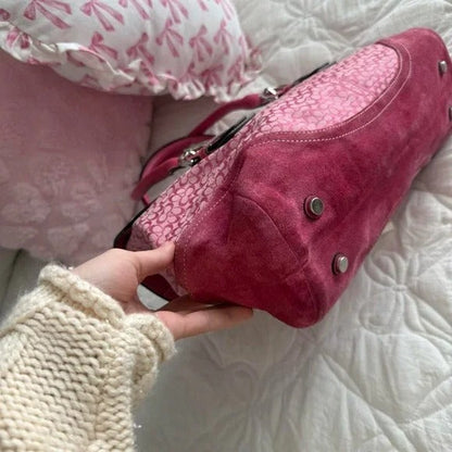💖 Y2K Coach Barbie Pink Monogram Satchel Bag 💖