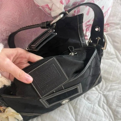 🖤Y2K Coach Black Signature Mini Soho Flap Shoulder Bag/Purse🖤