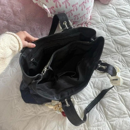 💙 Y2K Coach SoHo Blue Monogram Glittery/Shimmery Large Tote Bag/Purse 💙