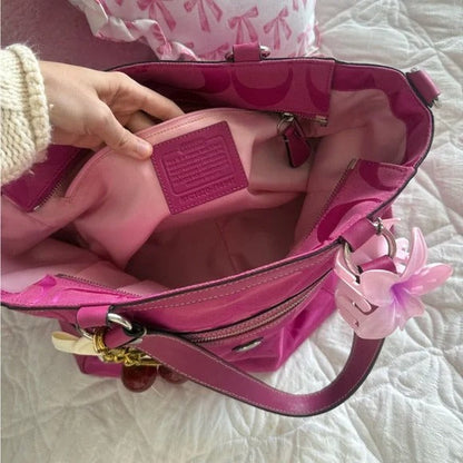 💖 Y2K Coach Hot Pink Monogram Tote Bag 💖
