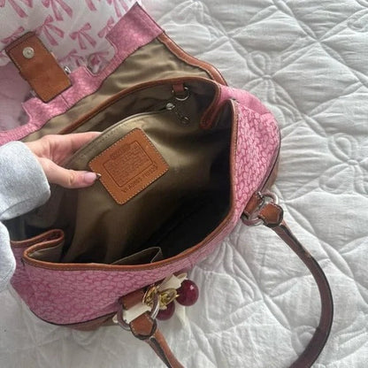 💖 Y2K Pink Coach Monogram Satchel Bag 💖