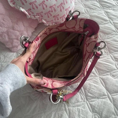 💖 Y2K Coach Barbie Pink Monogram Tote Bag 💖