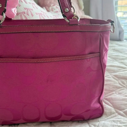 💖 Y2K Coach Hot Pink Monogram Tote Bag 💖