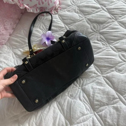 🖤 Y2K Black Coach Signature Monogram Mini Tote Bag/Purse 🖤