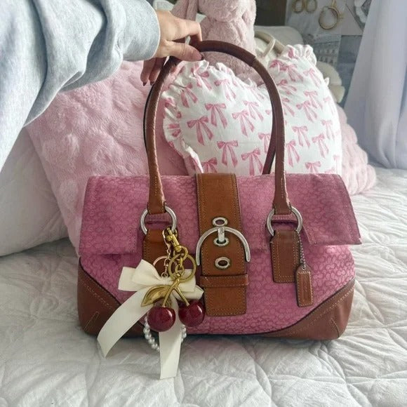 💖 Y2K Pink Coach Monogram Satchel Bag 💖