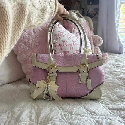 💖 Y2K Pink Coach Signature Soho Satchel Bag w/ Gold Hardware 💖