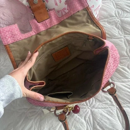 💖 Y2K Pink Coach Monogram Satchel Bag 💖