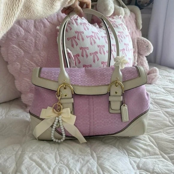 💖 Y2K Pink Coach Signature Soho Satchel Bag w/ Gold Hardware 💖