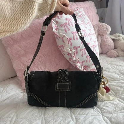🖤Y2K Coach Black Signature Mini Soho Flap Shoulder Bag/Purse🖤